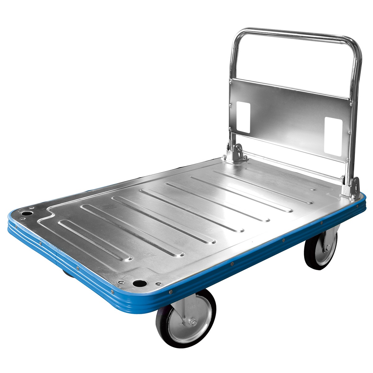 ハンドル折りたたみ式大型スチール台車（750×1100）ゴム車輪/MC63VA2-200RS