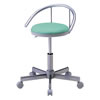 抗菌耐アルコール医療用作業丸椅子背もたれ付き（グリーン）/M1375MUC-RD1V2S-GR