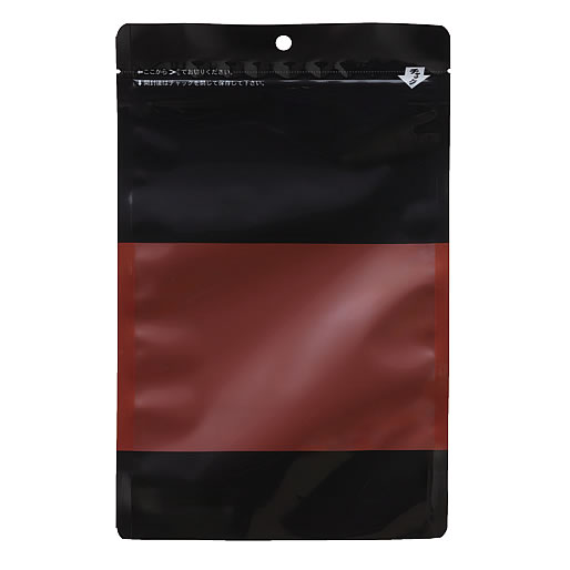 チャック付き三方袋　黒/赤・窓付き（120×200mm）/M1154KRK-1220V