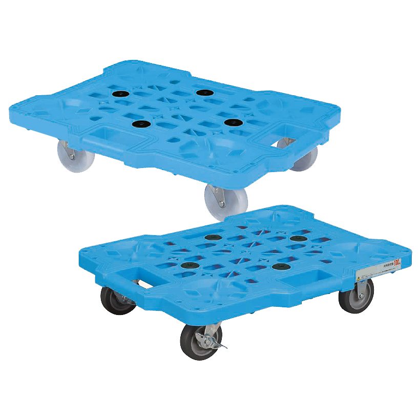 軽量スタッキング・連結平台車（500×370mm）エラストマ車輪/M350CRN-M400EKB