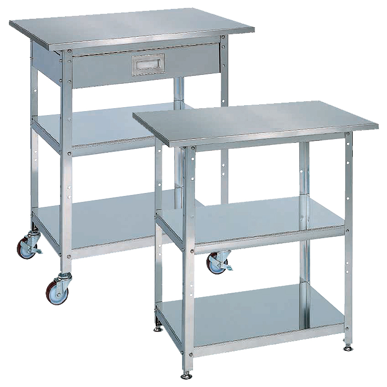 SUS430ステンレス1人用作業台（750×500×790）固定式 品番　M350WT4SUS-075S