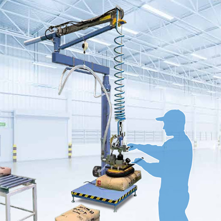 防爆エアー式ジブアームホイスト原料袋エアー吸着クランプ吊具(30kg)付属/M4021JB-114H