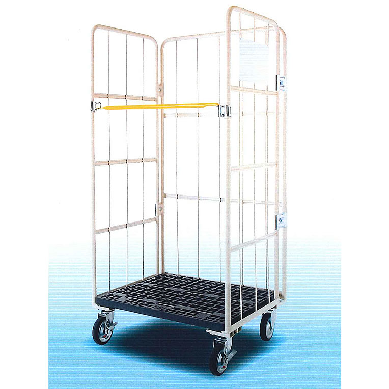 高耐久底板樹脂製カゴ車（800×600×1700mmキャスターAタイプ）/MG25HBP-8060170AM