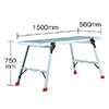 軽量アルミ作業台(1500×560×H750)/M227AL-1557T