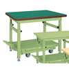 ペダル昇降移動式重量作業台　500kg（1200×800mm）リノリューム天板/M350PTKW-128FDS