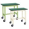 キャスター付軽量作業台（900×600×740）改正RoHS10対応リノリューム天板/M350S-R096FEUS-GR