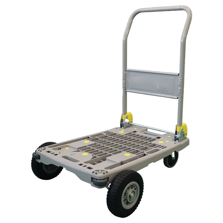 悪路段差対応軽量折畳メッシュ台車（前輪大型ノーパンクタイヤ）/M1657LFM-8064RT