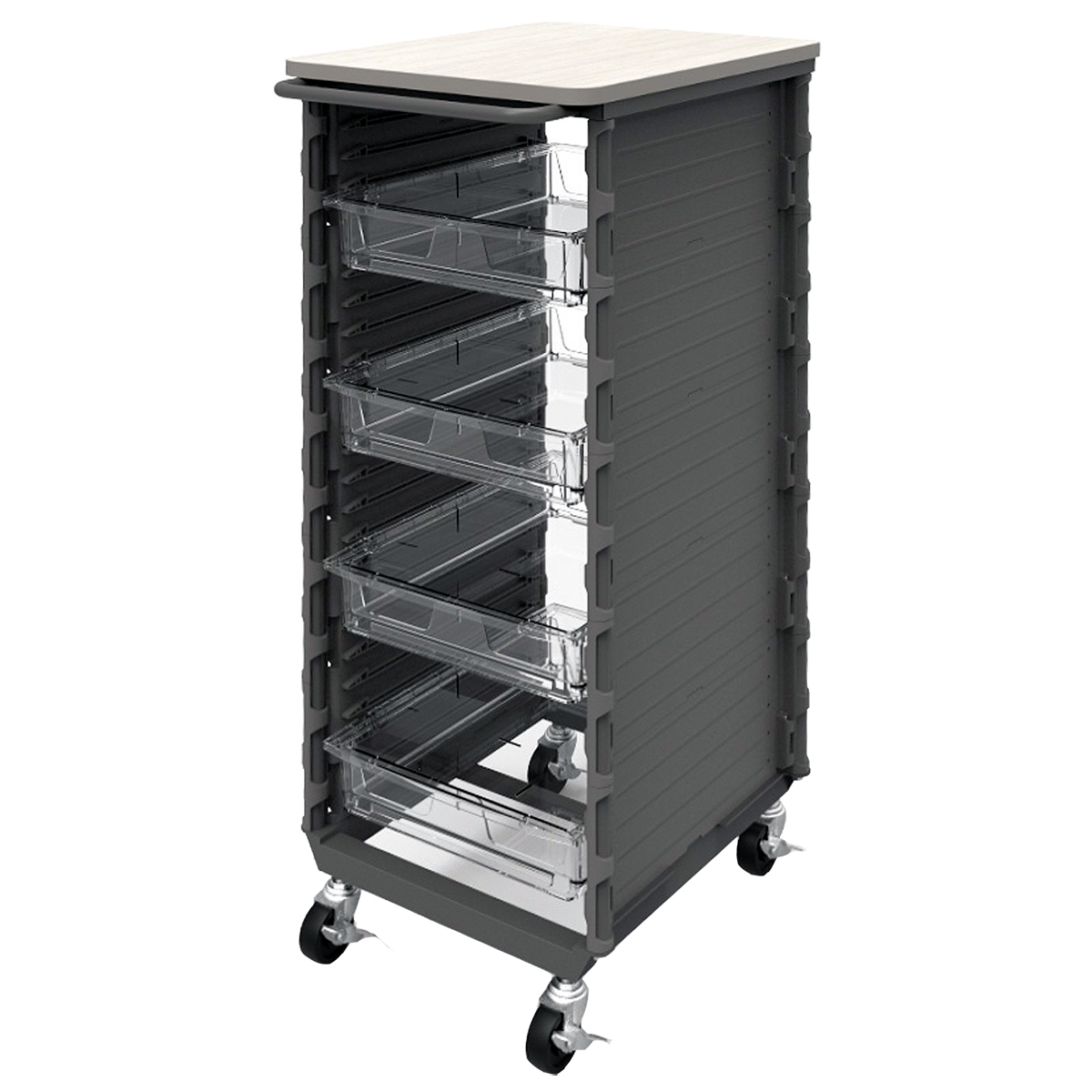 備品管理ケース付きテーブルワゴンカート4段/M2314STC-A098GMK