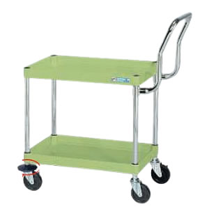 防振衝撃吸収キャスター付ワゴン(ゴム車/H600/2段）/M350SP-6062HTBPS