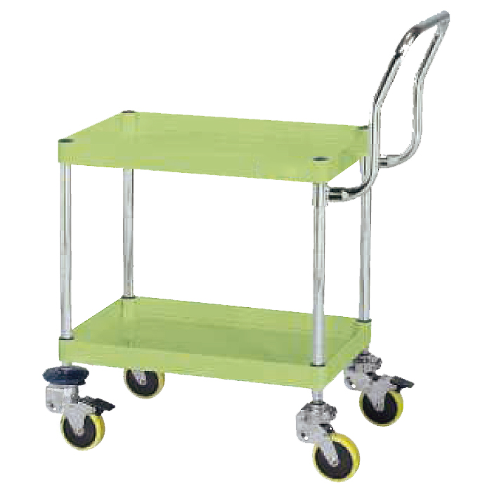 防振衝撃吸収キャスター付ワゴン（600×400×645）帯電防止ウレタン車/グリーン/M350SP-6062HTSDBPS