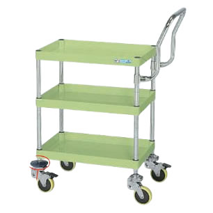 防振衝撃吸収キャスター付ワゴン(均等耐荷重50kg帯電防止ウレタン車3段)/M350SP-6073HTSDBPS