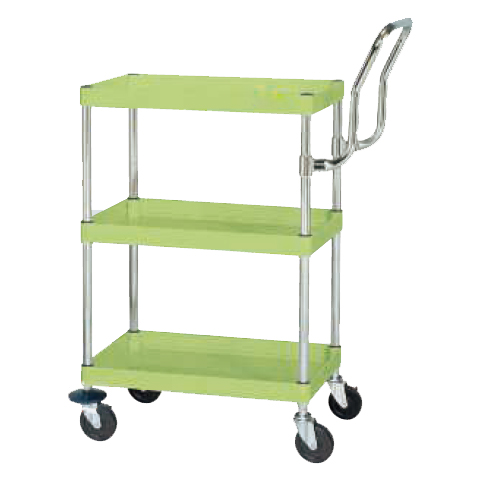 防振衝撃吸収キャスター付ワゴン（600×400×880）ゴム車/グリーン/M350SP-6083HTBPS