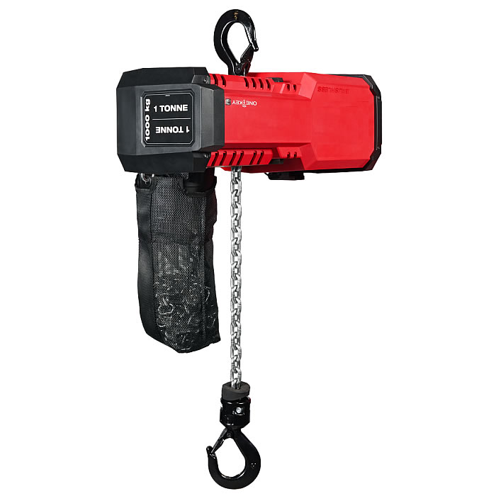 充電式小型電動チェーンブロック1Ton揚程6m(充電器バッテリー別売)/M4349BTG-1TON