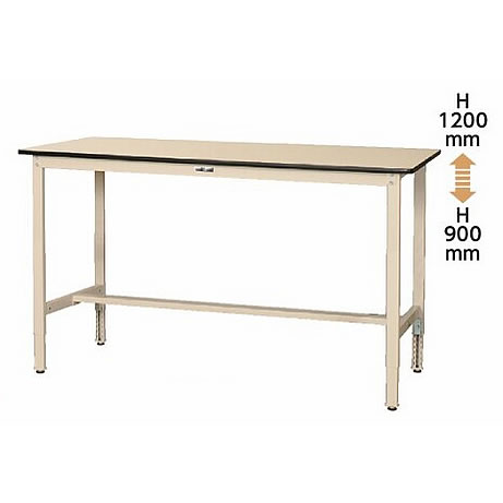 伸縮脚軽量作業台(H600～900mm)塩ビシート天板グリーン脚部グリーン/M651WRA-1890-GG