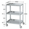ステンレス小型作業台固定ワゴンＳＵＳ４３０/M350N4-6083S