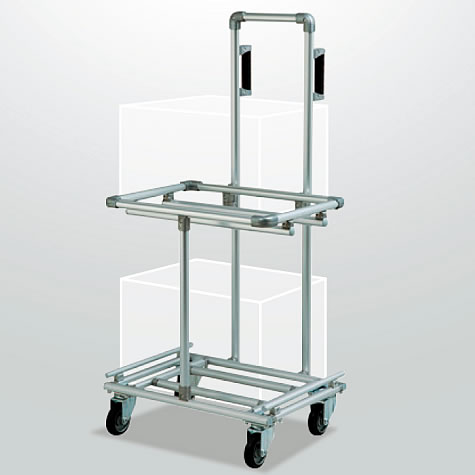 アルミ製二段ピッキングカート50Lコンテナ用(シングルハンドル)/M1950ATP-50S