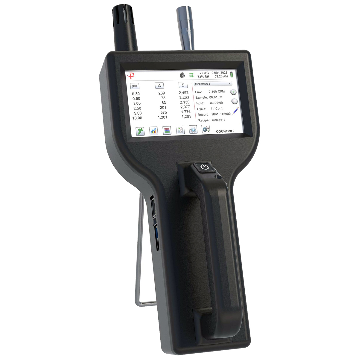 高濃度3chパーティクルカウンタ（0.3～10μm）ハンディタイプ/M3283PTC-8303HP