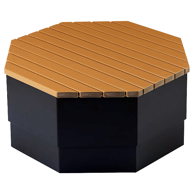 屋外フレキシブルオクタゴンベンチ（再生木材EMウッド）/M3472OR-G895RM-EM