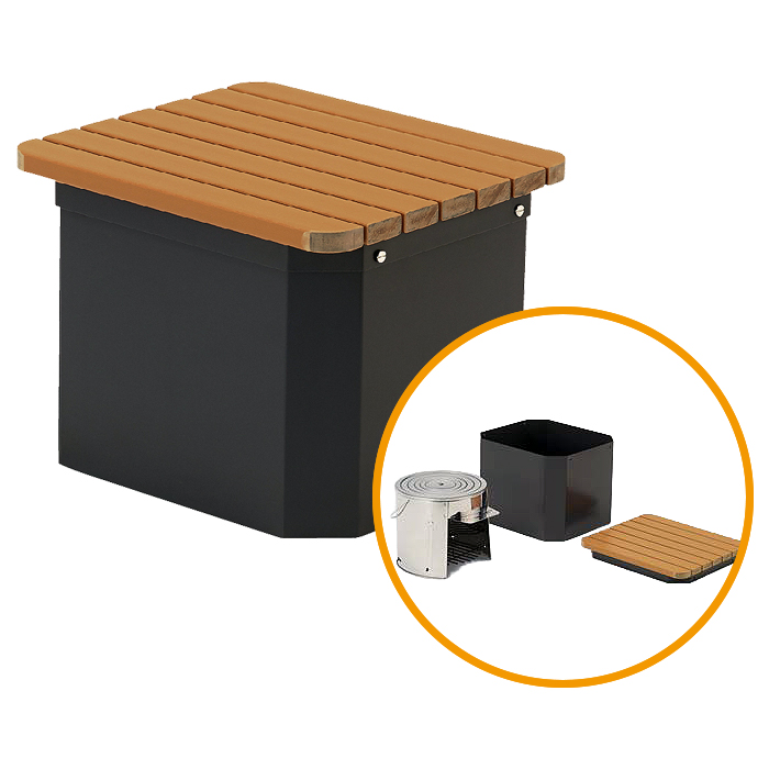 防災グッズ収納ベンチ（595×520mm）再生木材EMウッド/M3472SB-0600M-EM