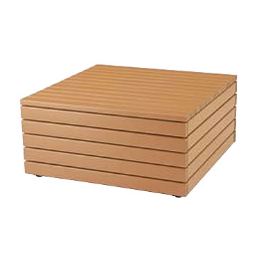 屋外マルチレベルデッキベンチ（900×900×H430）再生木材EMウッド/M3472ST-B9430RM-EM