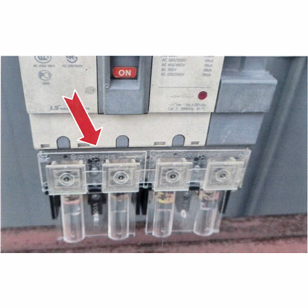 制御盤遮断器(ブレーカー)消火剤プレート/M4430FZQ-182016K