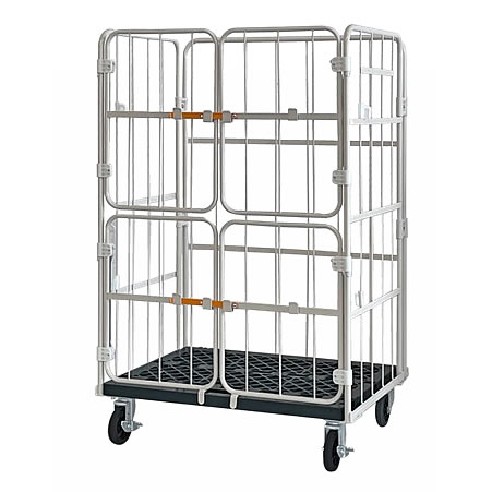 上下観音扉カゴ車アイボリー樹脂床材/M468KRC80-PI