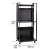 移動式3段棚付きシェルフ（ブラック）/M227SE-HS1800T-BK