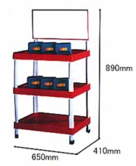 展示用小型ラックM1108WH4165-3G
