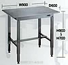 ステンレス高さ調整作業台