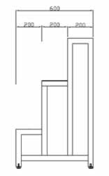 ステンレス踏み台(クリーンルーム用)M913SUS-FUMIDAI-W600-D600-H1000