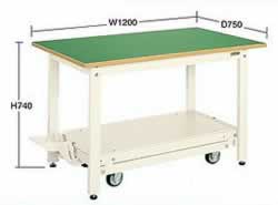 軽量作業台(昇降キャスター付)M350KK-127FS