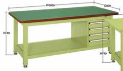 重量作業台(キャビネット付)M350WF-84S