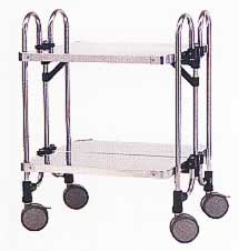 ステンレス折りたたみワゴン(フラット棚板)M488GA-2FFP