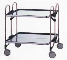 ステンレス折りたたみワゴン(パンチング棚板)M488OPM-2T