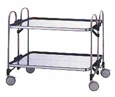 ステンレス折りたたみワゴン(パンチング棚板)M488OPW-2P