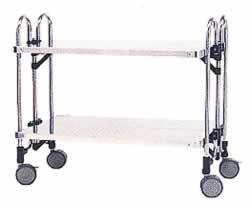 ステンレス折りたたみワゴン(重量用フラット棚板)M488STS-2FFP