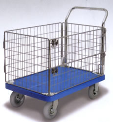 空気タイヤ網カゴプラスチック台車/M623LA-300-AM-HPK