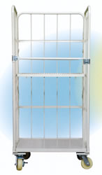 中間棚付カゴ台車/M1272-ROLLINGCART