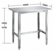 高さ調整ステンレス作業台(150KG)M350UT4-096LCS
