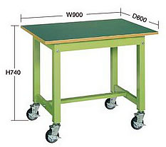 中量キャスター付き作業台(φ100)M350B-096FS