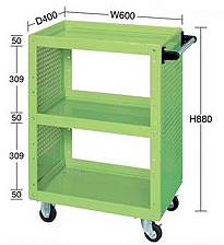 三段パンチングパネルワゴン台車M350SWA-608PS