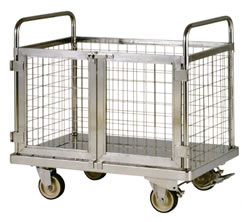 ブレーキ付ステンレス金網台車/MF24MD-9060D-FBH