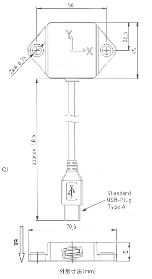 2軸傾斜角度センサーUSBデジタル出力M193G-90USB 