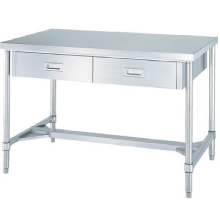 アジャスト付ステンレス作業台（両面引出・H枠）M253DWH-09075S
