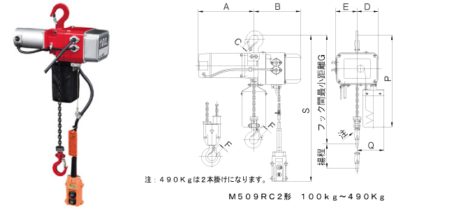 小型電動チェンブロックM509RC-20010