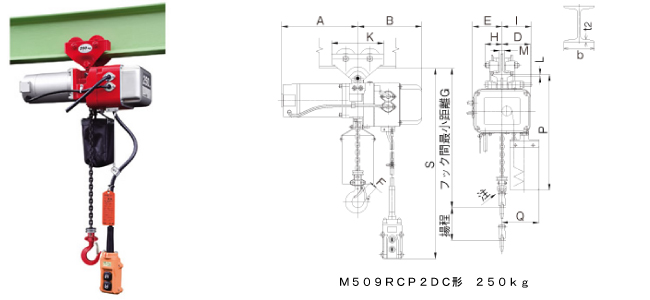 小型電動チェンブロックM509RC-20010
