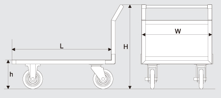 鋼鉄製片袖台車MB25ST-139BSK