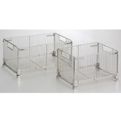 ステンレス小型折り畳み網コンテナーMD23FB-1SUS