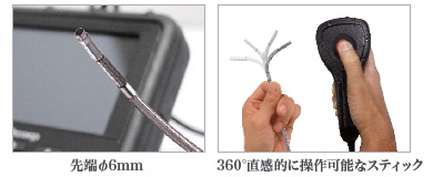 防水型先端可動式工業用ファイバースコープ(録画機能付)MD7A-529MC-1MT