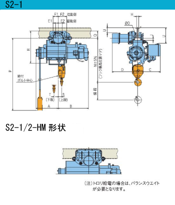 高速タイプ普通形低揚程電動横行ホイスト